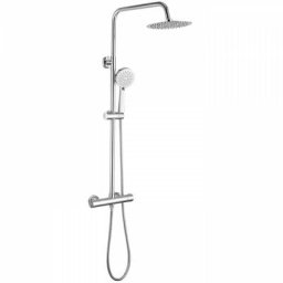 Colonne de douche - Mitigeur thermostatique - Pomme haute ronde diametre 20 cm - Chrome - Oceanic