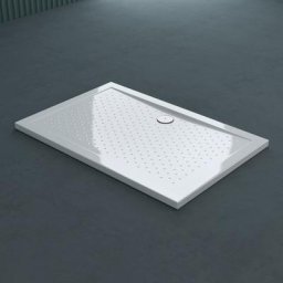 Sogood Bac à douche 90x100 receveur de douche antiglisse rectangulaire blanc Lucia04AR 90x100x4cm