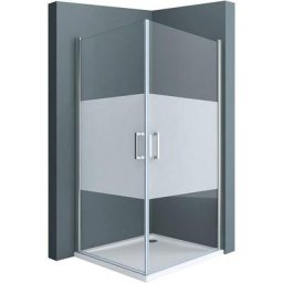 Portes de douche autolevantes avec bande opaque 75x85 paroi de douche Ravenna24MS pare douche en