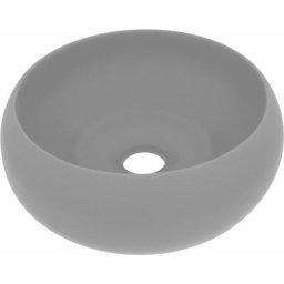 Lavabo rond de luxe Gris clair mat 40x15 cm Céramique Vidaxl Matte light grey