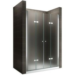 Emmy Porte de douche pliante h 185 cm largeur réglable 136 à 140 cm opaque