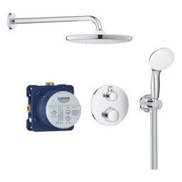 Grohe - Grohtherm Set de douche encastré avec mitigeur thermostatique, douche de tête xxl 250 et