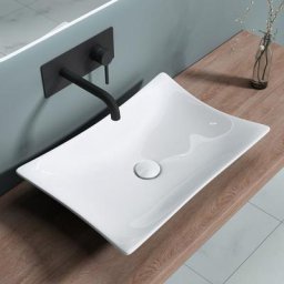 Lavabo vasque à poser blanc 56,5cm lave main Bruxelles910 56,5x38x11cm - Blanc - Sogood
