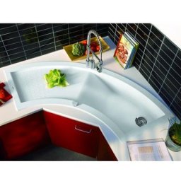 Carea - Évier d'angle twist 1 bac - Blanc - Blanc