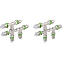 Té croisé métallique à sertir pour tubes multicouche - 20x2-16x2-20x2 - Raccords MultiSkin - Vendus