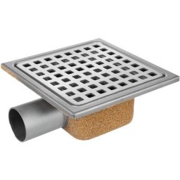 Gebo - Siphon sol acier inoxydable 150x150x88 sortie horizontale, évacuation 50mm