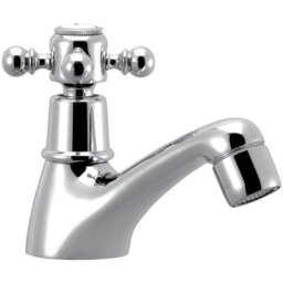 Robinet Lavabo rétro chromé tiffany simple pastille froide, tête céramique pf Robinetterie