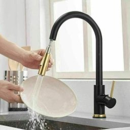 360 ° robinet de cuisine robinet d'eau cuisine extensible avec de douche en acier inoxydable