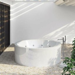 Baignoire balnéo ronde noa blanche ø 190 cm - Tablier non inclus t Confort - Blanc