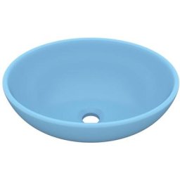 Lavabo ovale de luxe Bleu clair mat 40x33 cm Céramique Vidaxl matte light blue