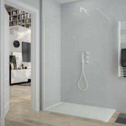 Thermiket - Paroi de Douche en Verre Fixe Transparent - Epaisseur Verre 8mm - Hauteur 200 cm