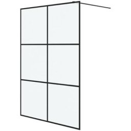Paroi de douche Noir 140x195 cm Verre esg dépoli Vidaxl Noir