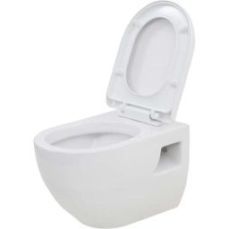 Wc suspendu en céramique Blanc Vidaxl Blanc