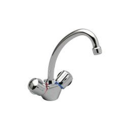 Mélangeur lavabo ulysse bec tube, tête à disques céramique - chrome - Porcher