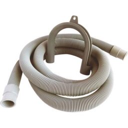 Flexible de vidange avec embout de raccordement + crosse de maintien - l = 2m - Gris