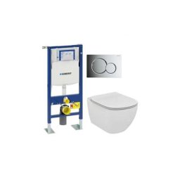 Pack wc Geberit UP320 + Cuvette AquaBlade tesi + Sigma Chromé Brillant