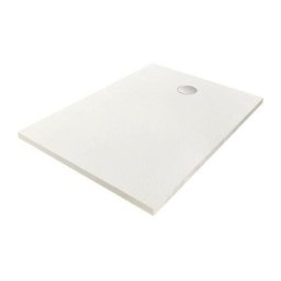 Oceanic - Receveur de douche en résine - Rectangulaire - 110x80x3,5 cm Blanc - Bonde de vidage et