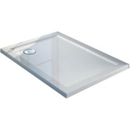 Idralite - Bac à douche en acrylique bordé blanc brillant mod. Flower 75X90X4 rectangulaire