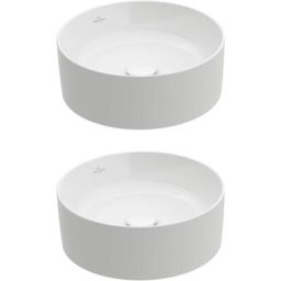 Lot de deux vasques à poser rondes villeroy et boch Collaro, Stone White CeramicPlus