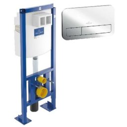 Villeroy&boch - Bati-support wc Viconnect Villeroy et Boch avec plaque , plaque chromée