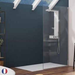 Paroi de douche Alpha Solo Chromé Transparent, 200 x 100 - Kinedo