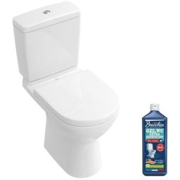 WC à poser VILLEROY ET BOCH O.novo avec abattant frein de chute déclipsable, Avec nettoyant
