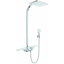 Kludi Cockpit - Le set de douche Discovery avec thermostat, 400x260 mm, blanc/chrome 8020091-00