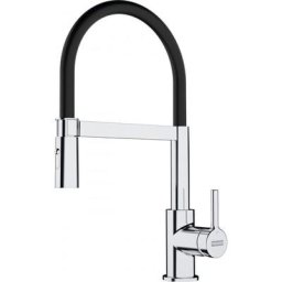 Lina - Mitigeur d'évier fc 6085.031 avec un bras flexible, chrome / noir 115.0626.085 - Franke