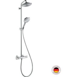 Hansgrohe - Colonne de douche thermostatique Raidance s EcoSmart, chromé , tablette d angle, Sans