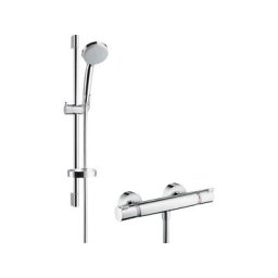 Hansgrohe - Ensemble douche Croma + mitigeur thermostatique Vario Economie d eau, Barre douche - 65