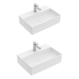 Lot de deux vasques à poser 50x42 cm Blanc villeroy et boch Memento 2.0