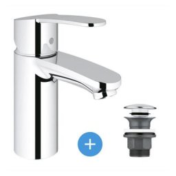 Eurostyle Cosmopolitan Set Mitigeur lavabo Taille s + Bonde clic clac pour lavabo avec trop-plein