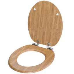Casaria - Siège de toilette mdf avec double système d'abaissement abattant wc standard Bambou