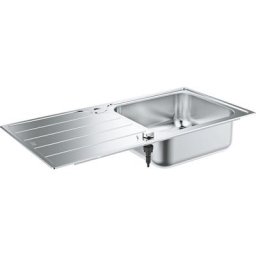Vier de cuisine, 1 bac avec égouttoir, K500 Grohe réversible, 100 x 50 x 18 cm, acier inoxydable