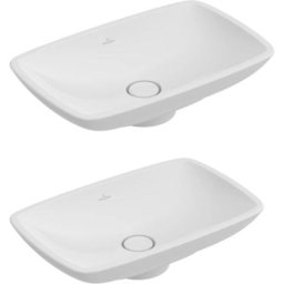 Lot de deux vasques rectangles à poser villeroy et boch Loop & Friends, 58,5 x 38, Blanc