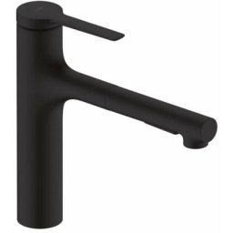 HANSGROHE Zesis M33 Mitigeur de cuisine 160 avec douchette extractible 2 jets noir mat 74801670