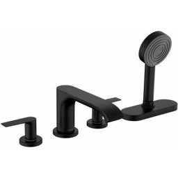 Hansgrohe - Vivenis - Mitigeur sur le bord de baignoire, installation 4 trous, Sbox, noir mat