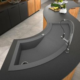 Carea Cuisine&bain - carea - Évier d'angle twist 1 bac - Gris béton - Gris béton