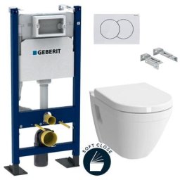 Geberit - Pack Bati-support Autoportant Duofix + wc suspendu Vitra S50 + Abattant softclose +