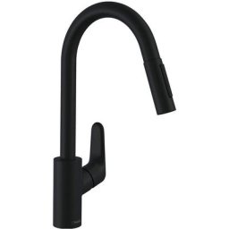 Hansgrohe - Focus M41 Mitigeur de cuisine 240 noir mat, avec douchette extractible 2 jets (31815670)