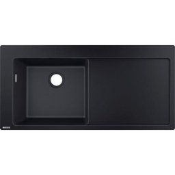 Evier à encastrer 1 bac Hansgrohe S51 450 égouttoir à droite sans vidage noir graphite