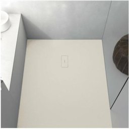 Stano. - Receveur de douche 90 x 90 cm extra plat fusion en résine surface ardoisée sable - Beige
