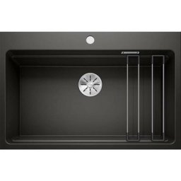 Etagon 8 - Évier en silgranit, 780x510 mm, avec rails, noir 525893 - Blanco