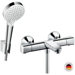 Hansgrohe - Douchette à main Crometta + Mitigeur thermostatique bain douche Ecostat