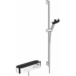 Hansgrohe Pulsify Select - Set de douche Relaxation avec thermostat, 3 jets, avec barre 900 mm,