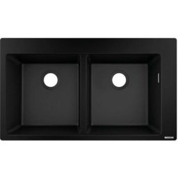 Evier à encastrer 2 bacs Hansgrohe S51 sans vidage noir graphite
