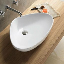 Vasque pour salle de bain Asymétrique - Céramique - 59x40 cm - Young