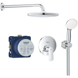 Grohe - Eurosmart Set de douche encastré avec douche de tête xxl 250, Douchette 2 jets et support