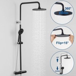 Système de douche Set de douche thermostatique avec douchette 4 fonctions Colonne de Douche Hauteur