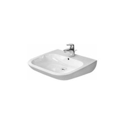 Vasque Duravit D-Code Vital 600 mm ave trop plein, 1 percage Blanc, sans rebord